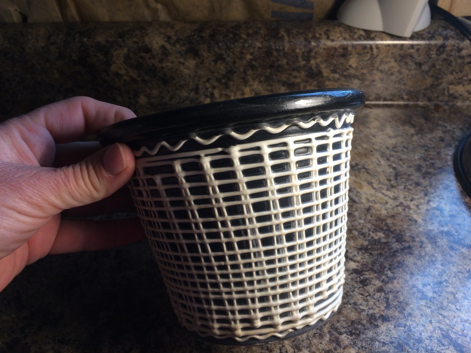 Vintage Napco Black Planter