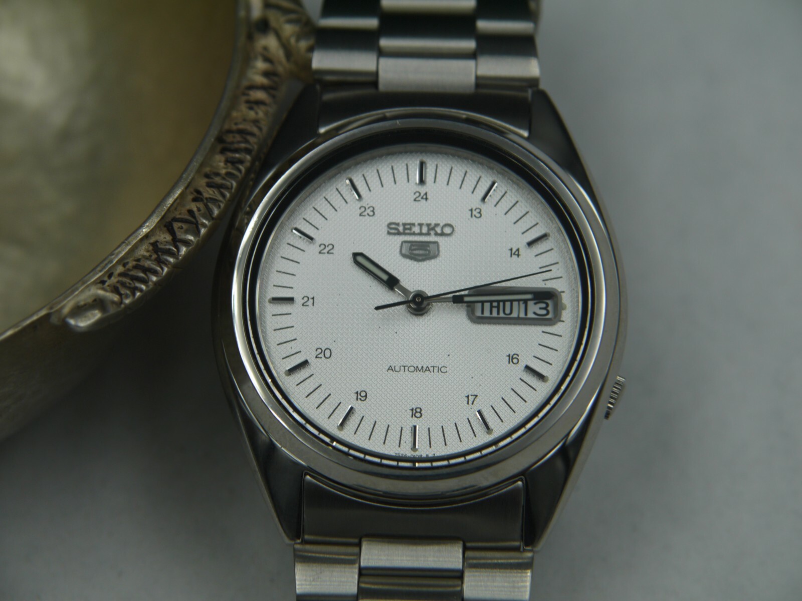 ゆき様5 SEIKO 5 WHITE 21 Jewels Automatic Men's Watch Mint Condition