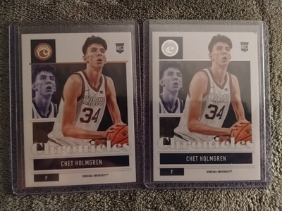 (2) Lot 2022-23 Chronicles Draft Picks Chet Holmgren Rookie RC #1 Silver & Gold