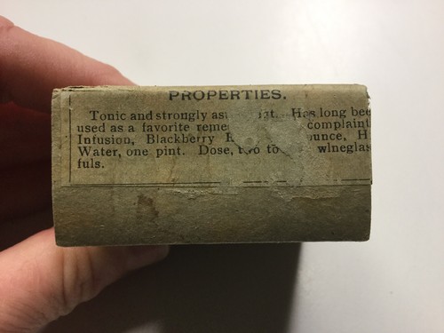 Vintage Crude Drug Box, Blackberry Bark Of Root, Allaire, Woodward & Co.