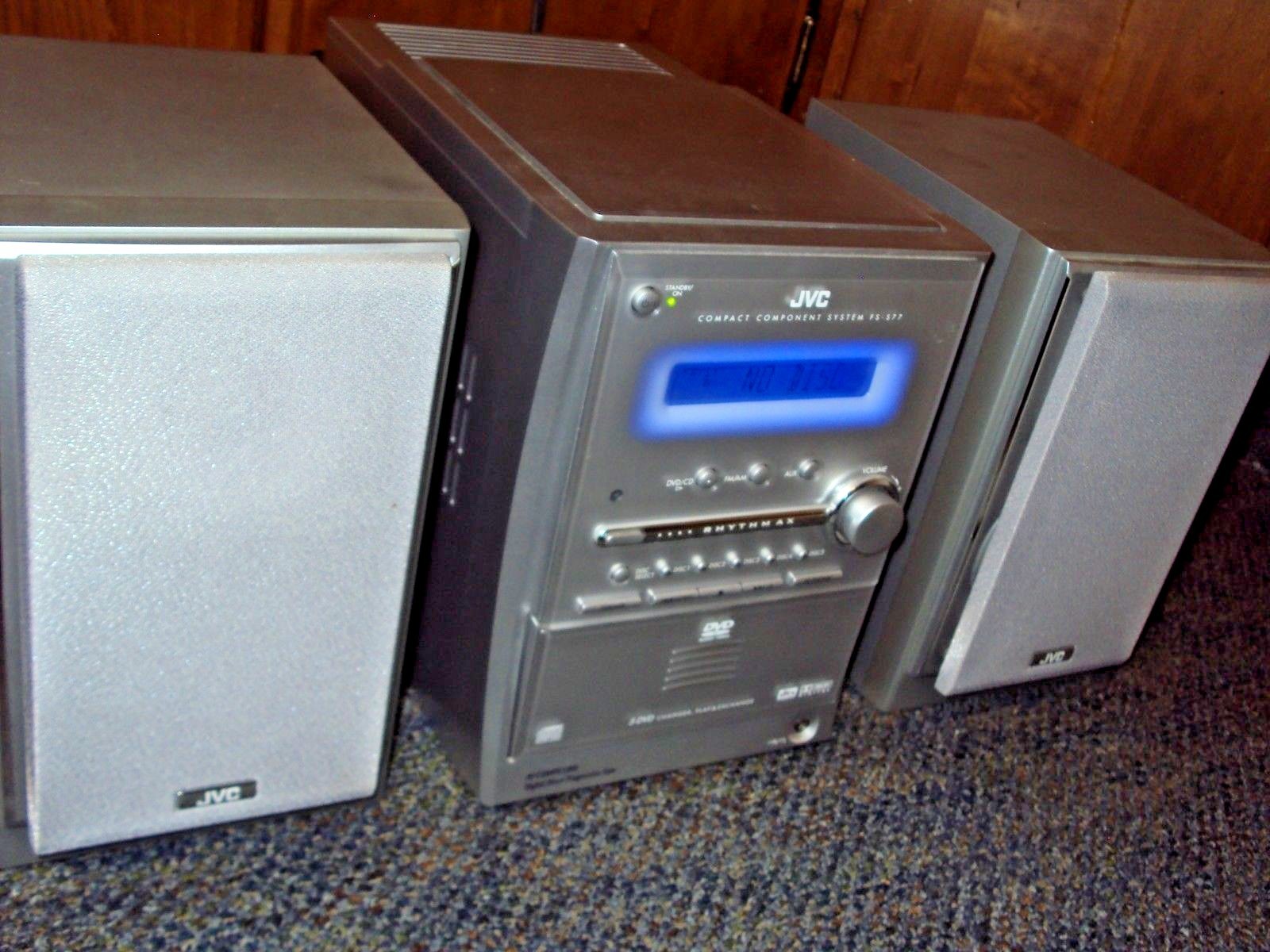 JVC FS-S77S 5 DVD CD Changer Compact Component Micro Speakers Very Nice