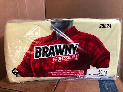 Brawny Professional 29624 Disposable Dusting Cloths 24 x 24 in. Yellow 50ct **