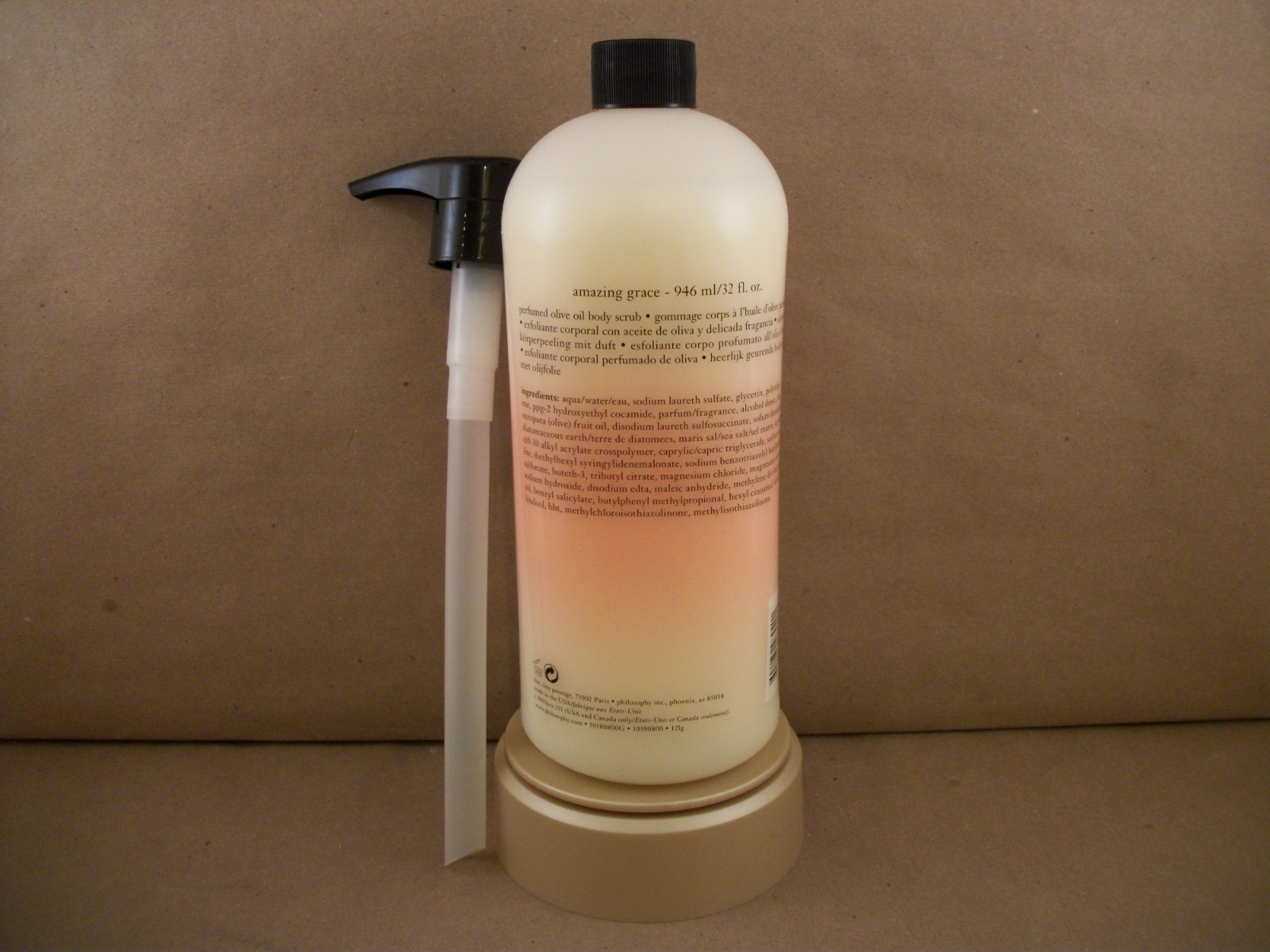 NEW 32 fl oz Philosophy Amazing Grace Perfumed Olive Oil Body Scrub With Pump