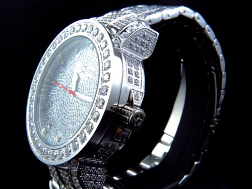 Pre-owned Khronos White Iced Bezel & Band  Jojino Joe Rodeo Genuine Diamond Watch 50mm