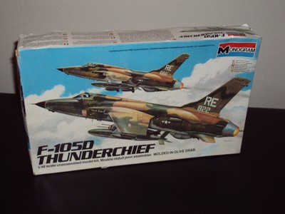 Vintage c1985 Monogram 148 Scale F105D Thunderchief  Open Box40Builder Kit41