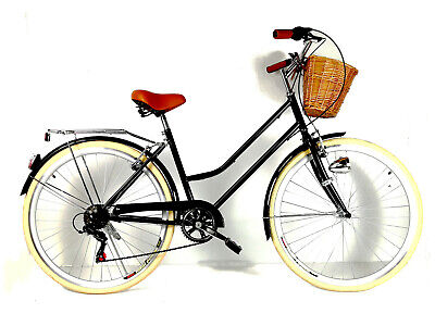 Damenrad Damenfahrrad Cityrad in schwarz mit Korb 28 Zoll Räder Lichter Neu