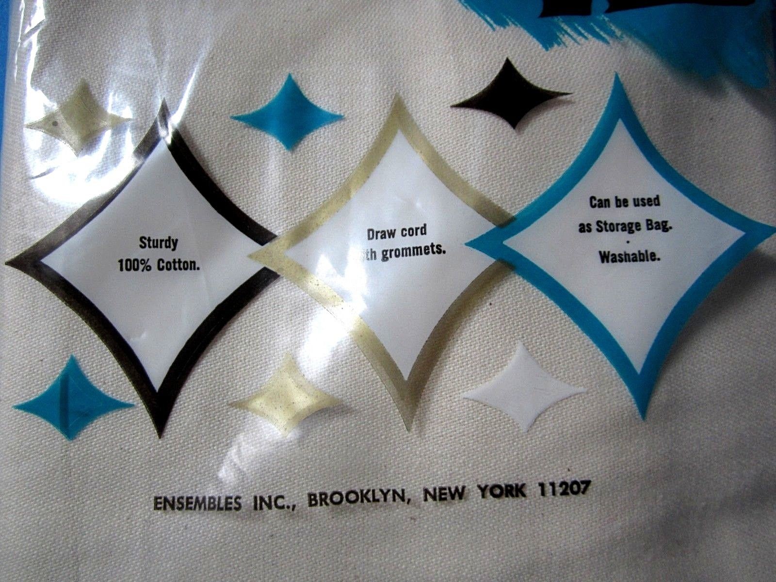 One Vintage Glyd Eezy Extra Large Laundry Bag with Draw Cord and Grommets Sealed