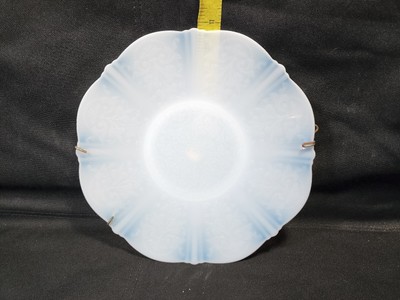Vintage Macbeth Evans White Opalescent Monax Plate American Sweetheart Pattern