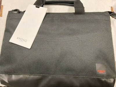 Knomo London Shoreditch Top Zip 12 in. Slim Laptop/Tablet Brief Case - Black