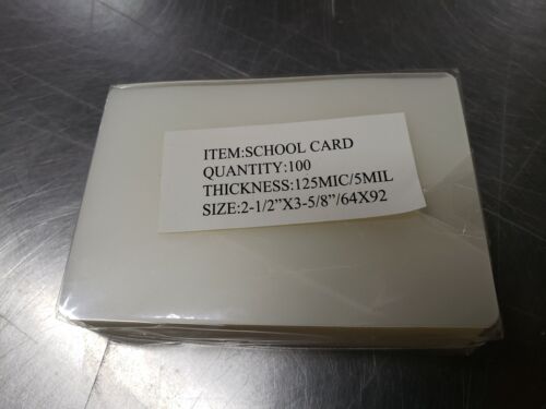 5 Mil School Card Laminating Pouches 2-1/2" X 3-5/8", 100pcs
