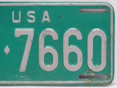 United States Forces in Germany License Plate CJ-7660 1966-1973 Series