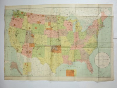 Antique Map of Indian Reservations in United States Vtg 1896