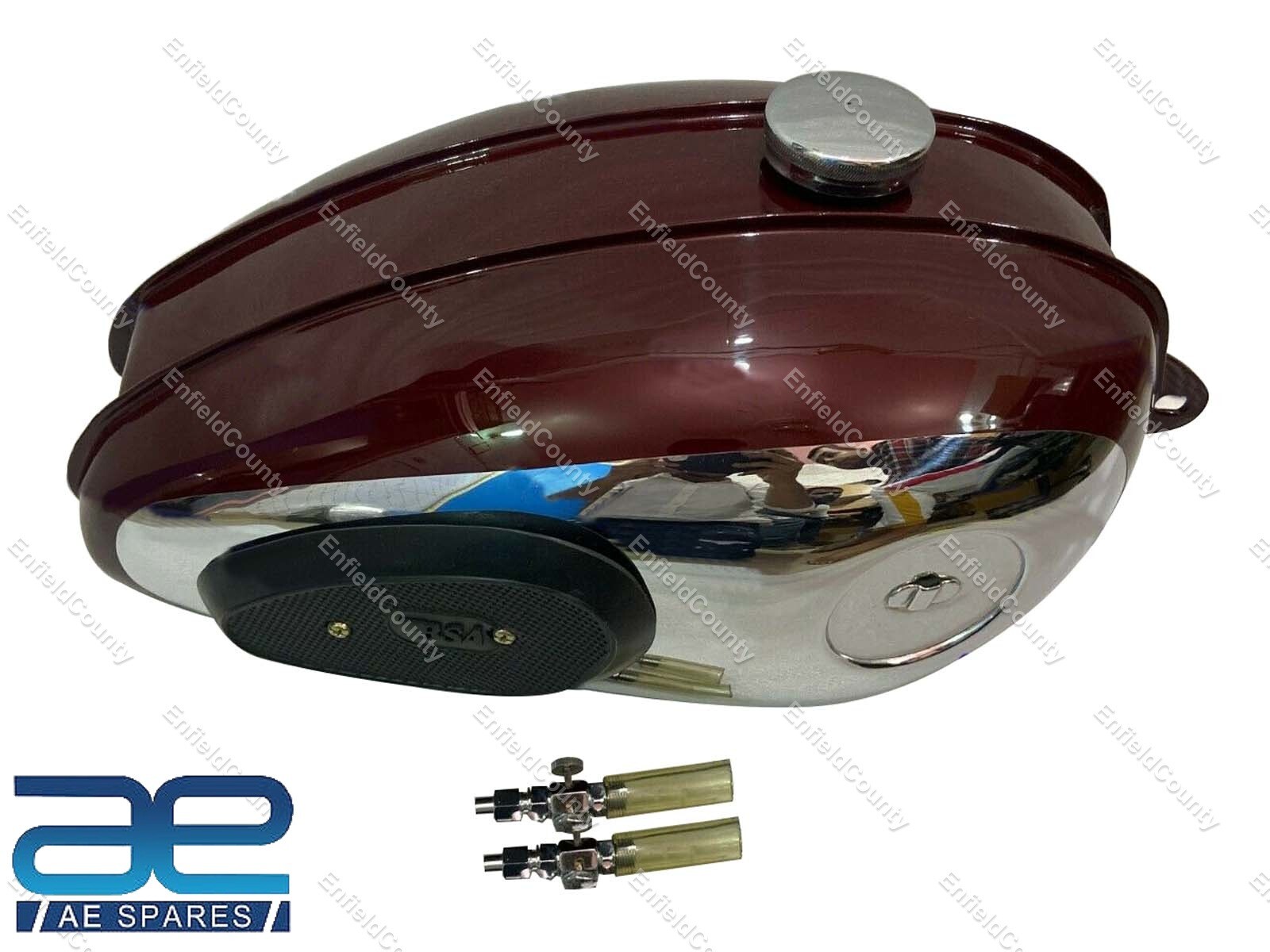 BSA C10 C11 C12 C11G 250 PLUNGER MODEL MAROON & CHROME &KNEE PAD PETROL TANK  