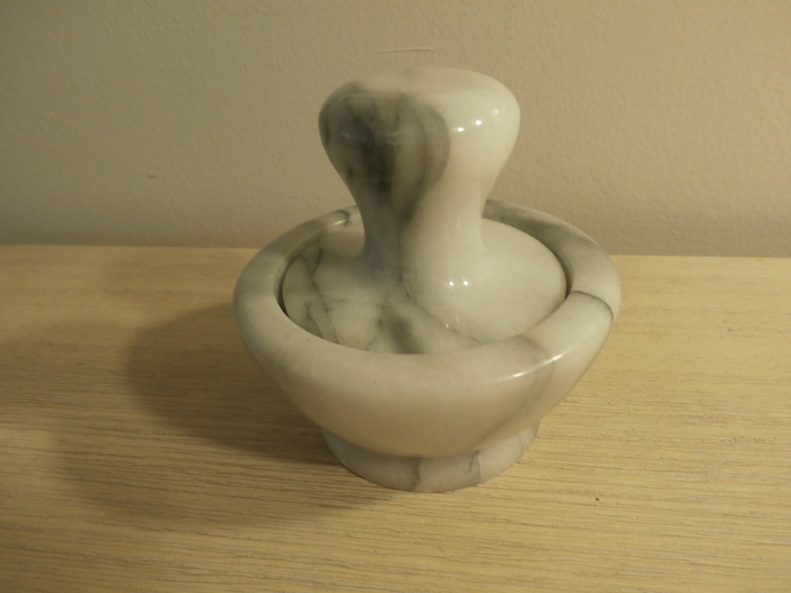 4in White Marble Stone Fine Mortar and Pestle Apothecary Pharmacy Medicine bowl