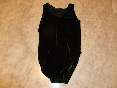 Girls Dark Green GK Elite Sportswear ICE SKATING GYMNASTICS LEOTARD Large