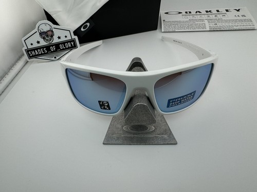 Pre-owned Oakley Drop Point Polished White Prizm Deep Water Polarized Sunglasses Oo9367-14
