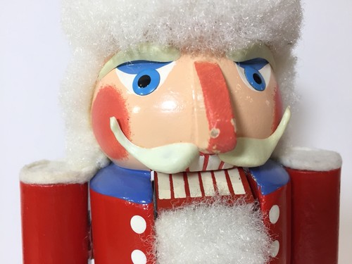 Vintage Erzgebirge Volkskunst German Wood Nutcracker Santa Claus St Nick 14”