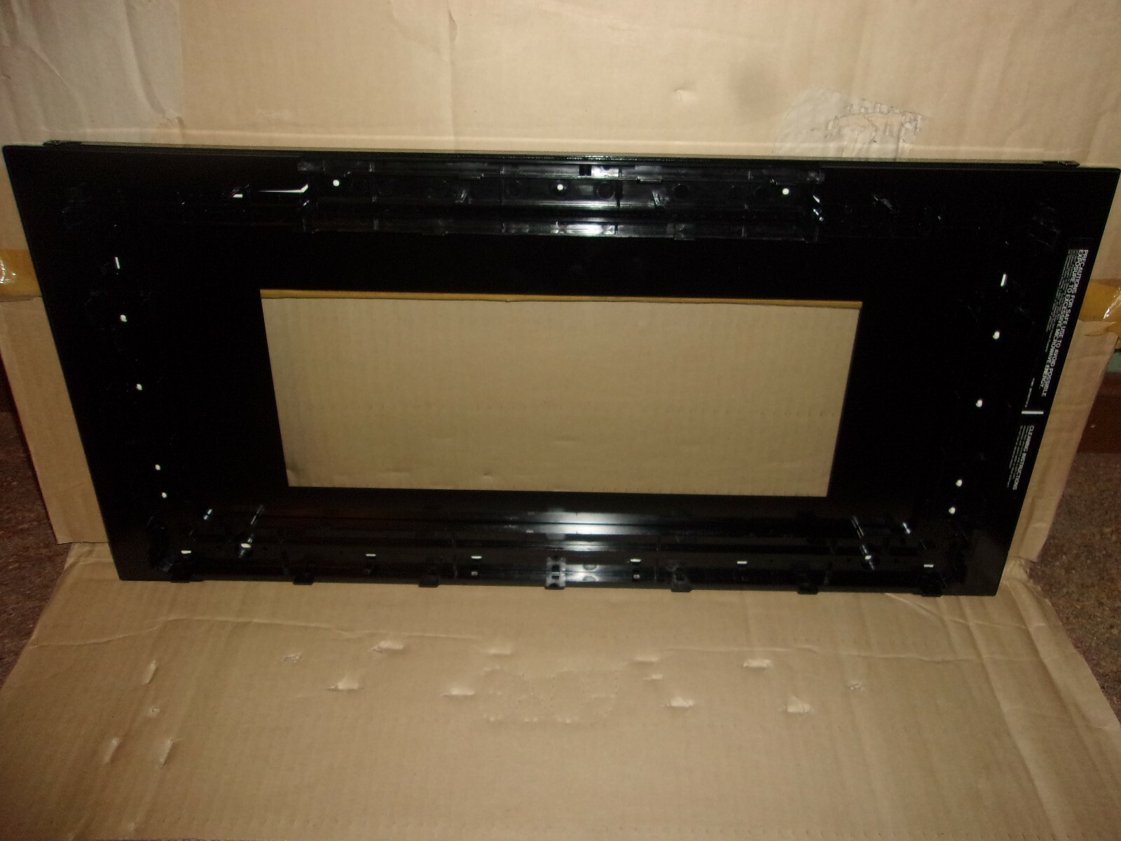 NEW OEM GE MICROWAVE GLASS DOOR FRAME ASSEMBLY BLACK WB36X10316