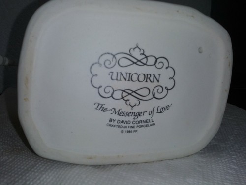 1985 Porcelain White Unicorn The Messenger Of Love By David Cornell