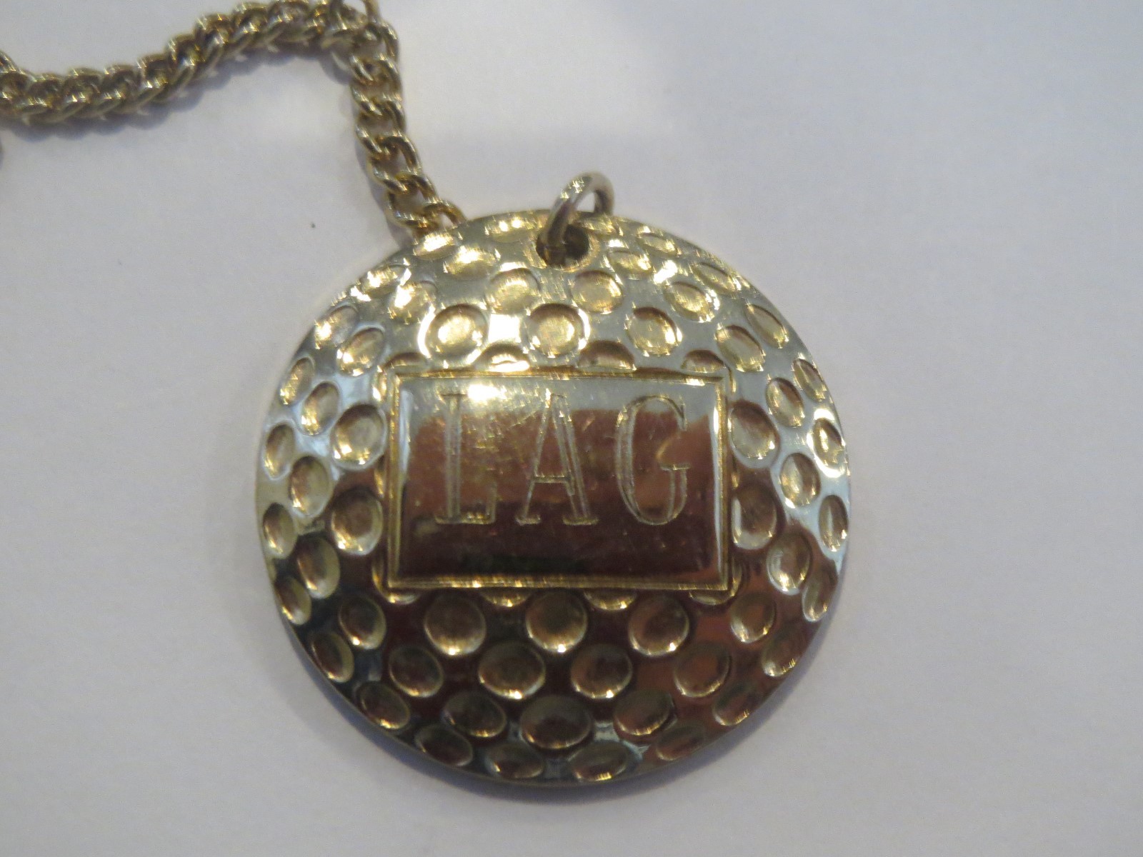 Vintage Gold Plated Golf Tee w LAG Initials Father's Day Gift