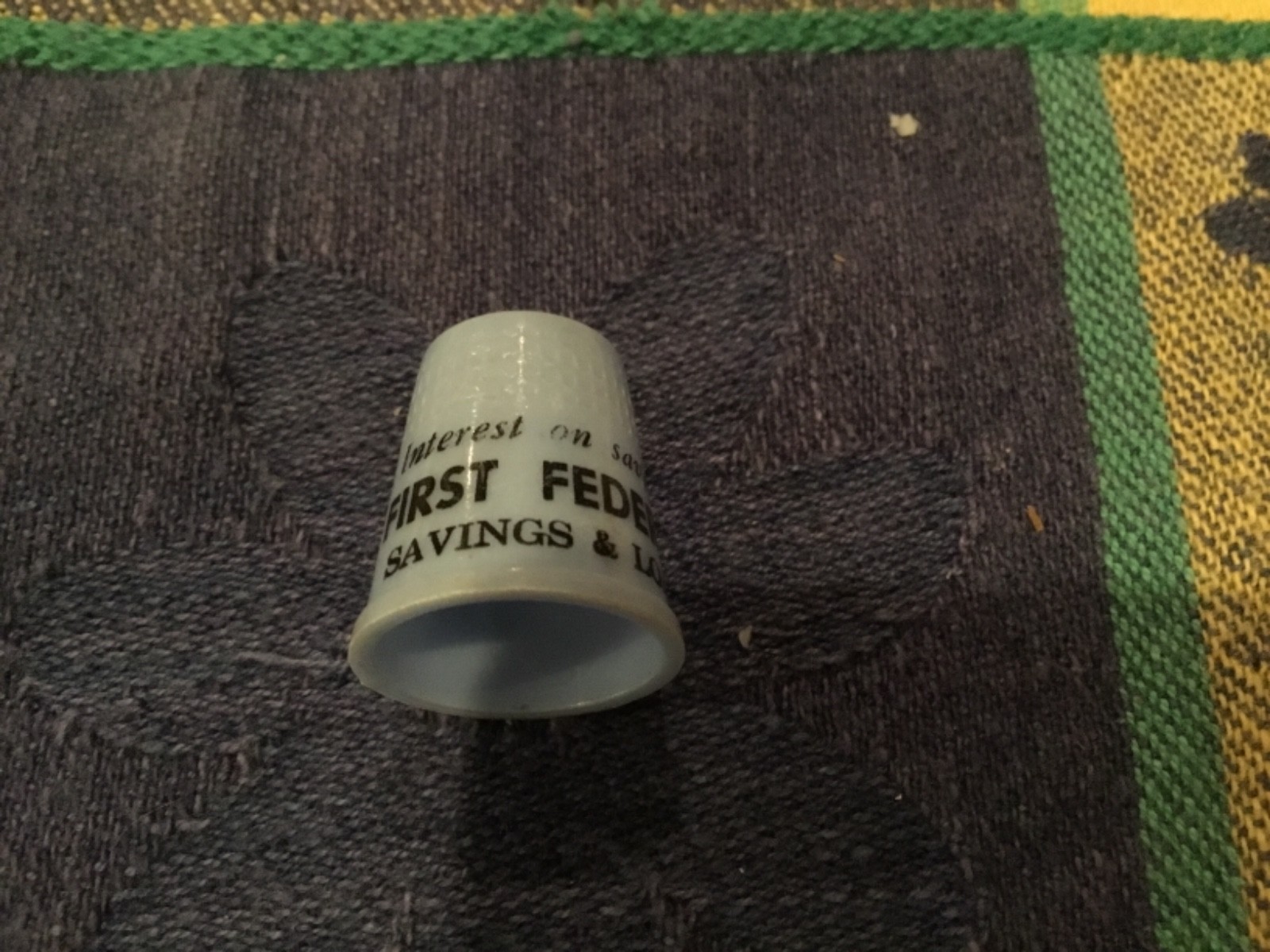 Lot of 9 Sewing  thimbles Advertising Plastic Metal +
