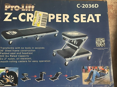 Pro-Lift C-2036D Z-Creeper 2 in 1 Creeper&Seat 36in W/6 Casters& 300lbs Capacity