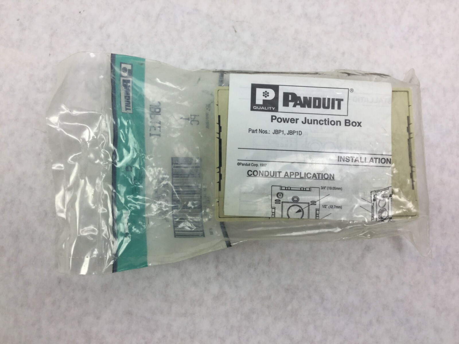 Panduit JBP1EI Single Gang Power Junction Box for All Single Ch Surface Raceways