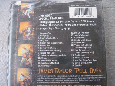 James Taylor & Band - Pull Over (DVD, 2002) New Sealed in Plastic... Free Shippi