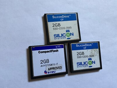 Lot of 3pcs SiliconDrive 2gb compactflash CF type I Card CANON NIKON CF cameras