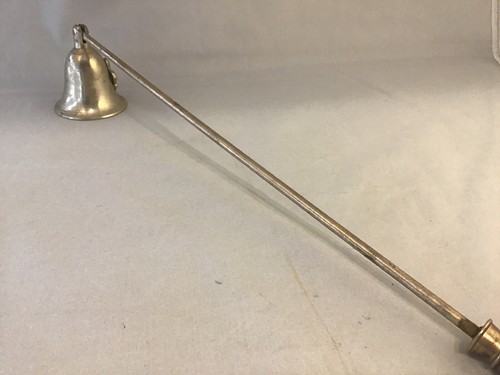 candle snuffer extinguisher hinge helmet fluer de lis french vintage silv