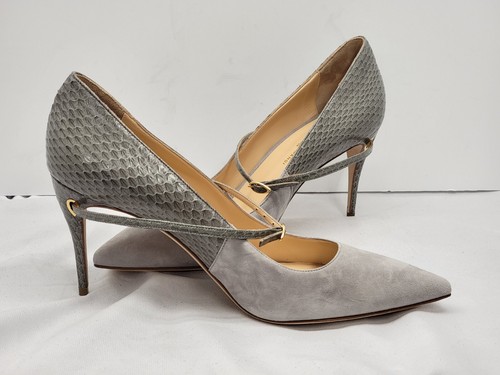 Jennifer Chamandi London Lorenzo 105 Gray Suede Elephe Size