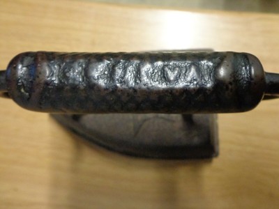 Vtg Geneva Illinois Cast Iron Sad Iron 5 point star w #6 - Door Stop - decor