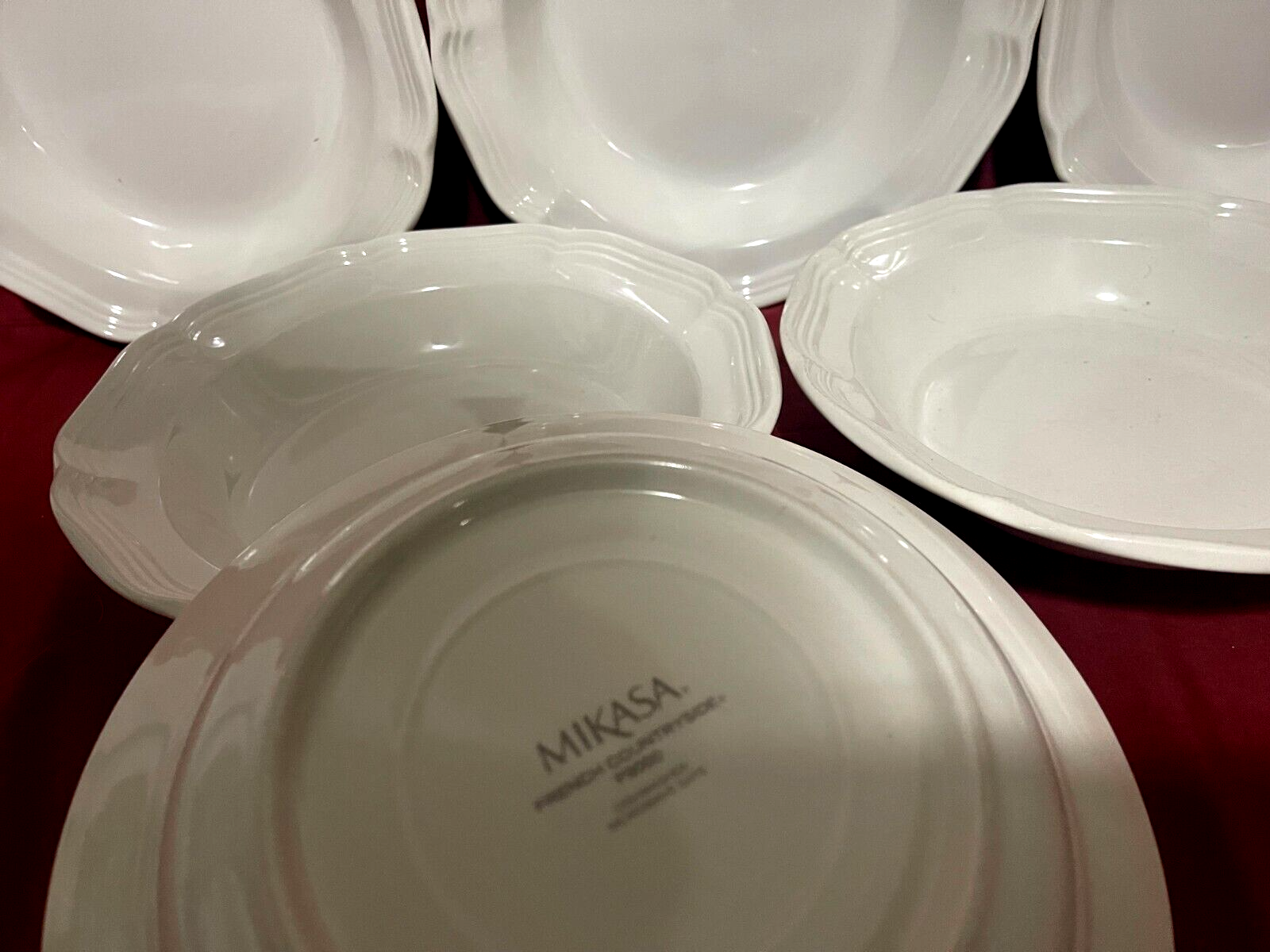 Mikasa French Countryside F9000 Set Of 6 Rimmed White Soup Bowls 8 1/2"