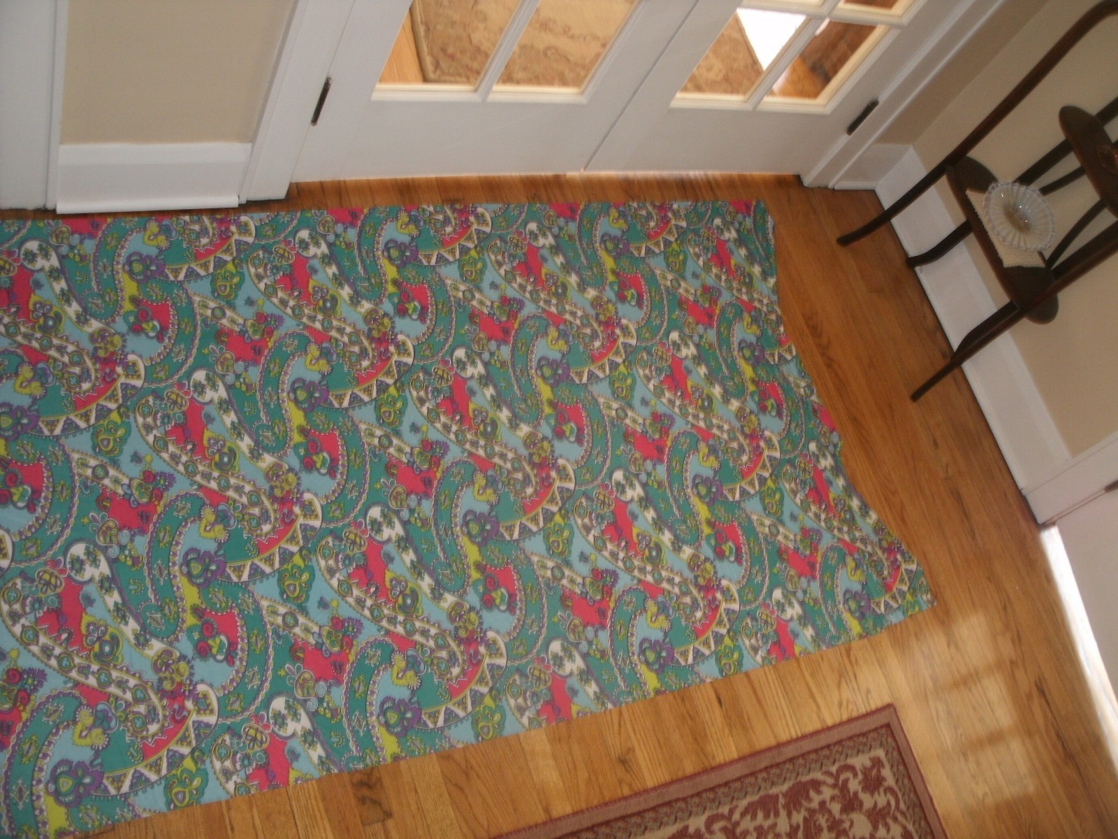 Vintage Flower Power Palm Beach Mod Fabric 60s 70s 1960s Hot Pink 44