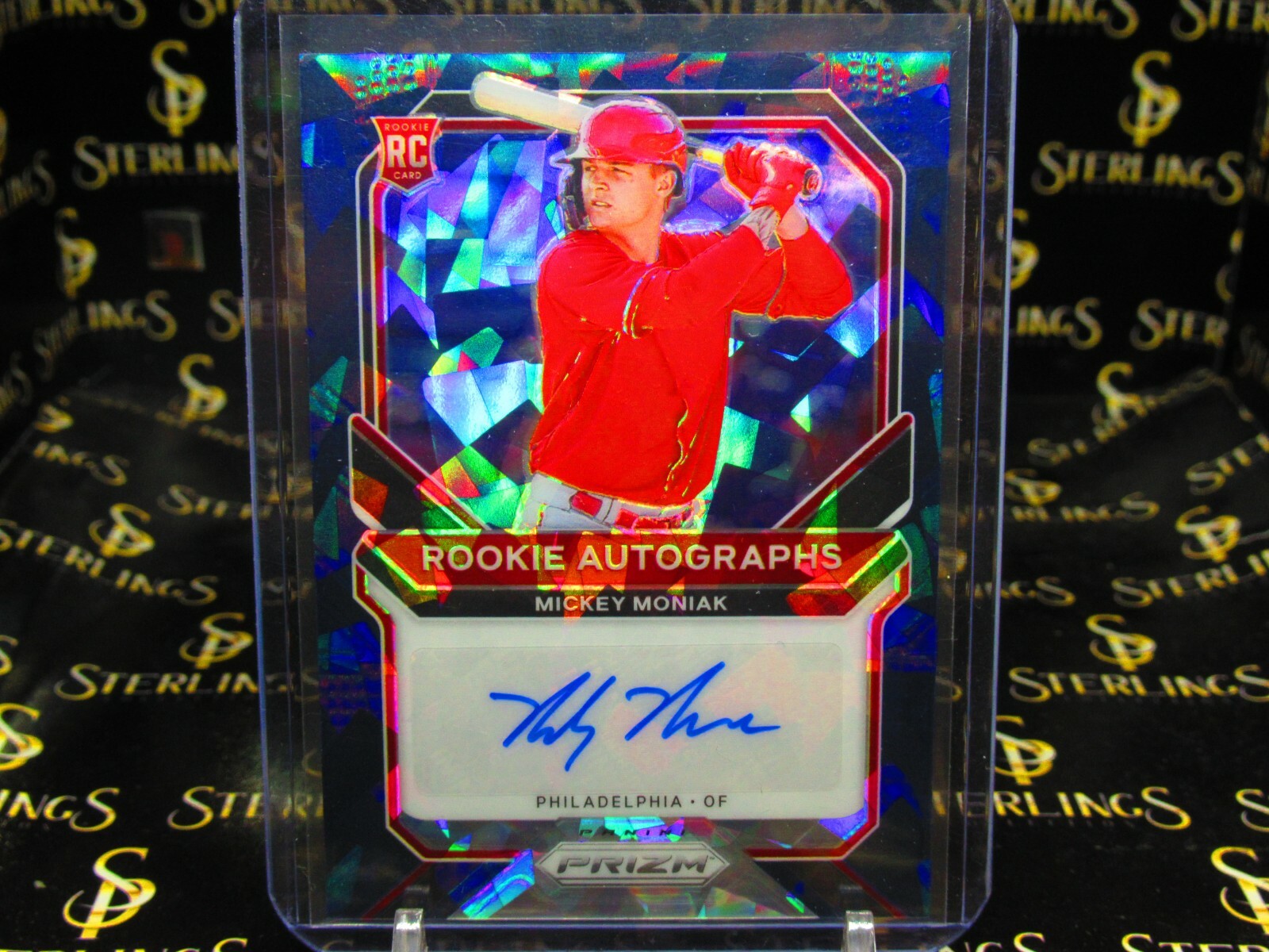 2021 PANINI PRIZM Mickey Moniak RC AUTO NAVY BLUE CRACKED