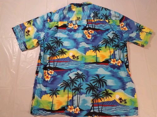 Aloha Republic Men's XL Hawaiian tropical design short sleeve cotton shirt USA