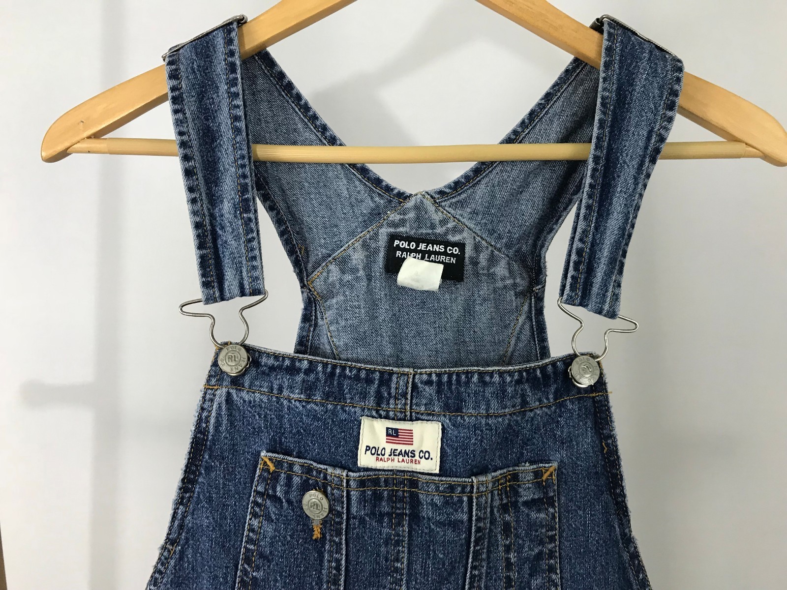 Polo Jeans Co. Ralph Lauren Vintage Bib Overalls Denim Button Fly Sz S