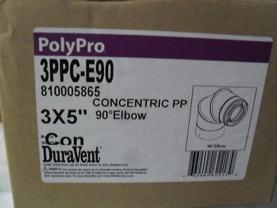 Duravent PolyPro 3PPC-E90 810005865 Concentric  3'' x 5'' PP 90 degree Elbow