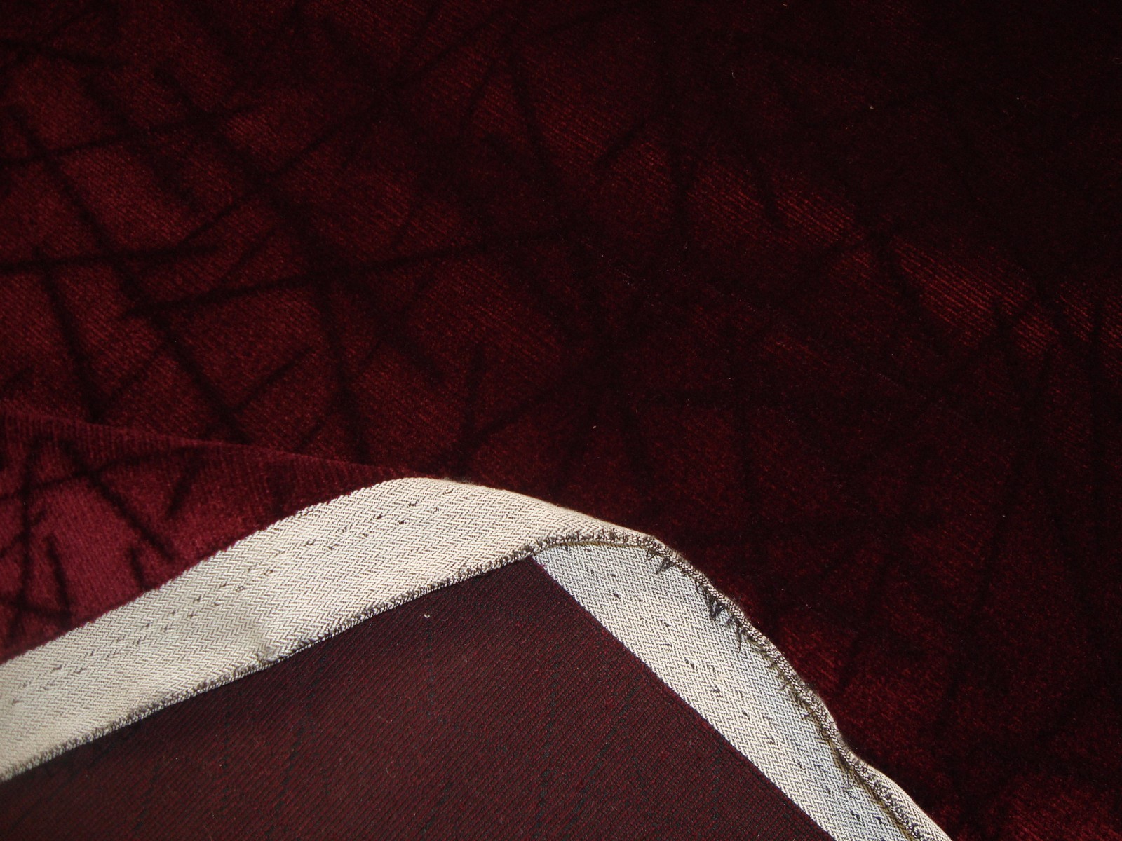 ONE Yd LEE JOFA  VELVET FIDDLESTIX Red Wine UPHOLSTERY FABRIC 54