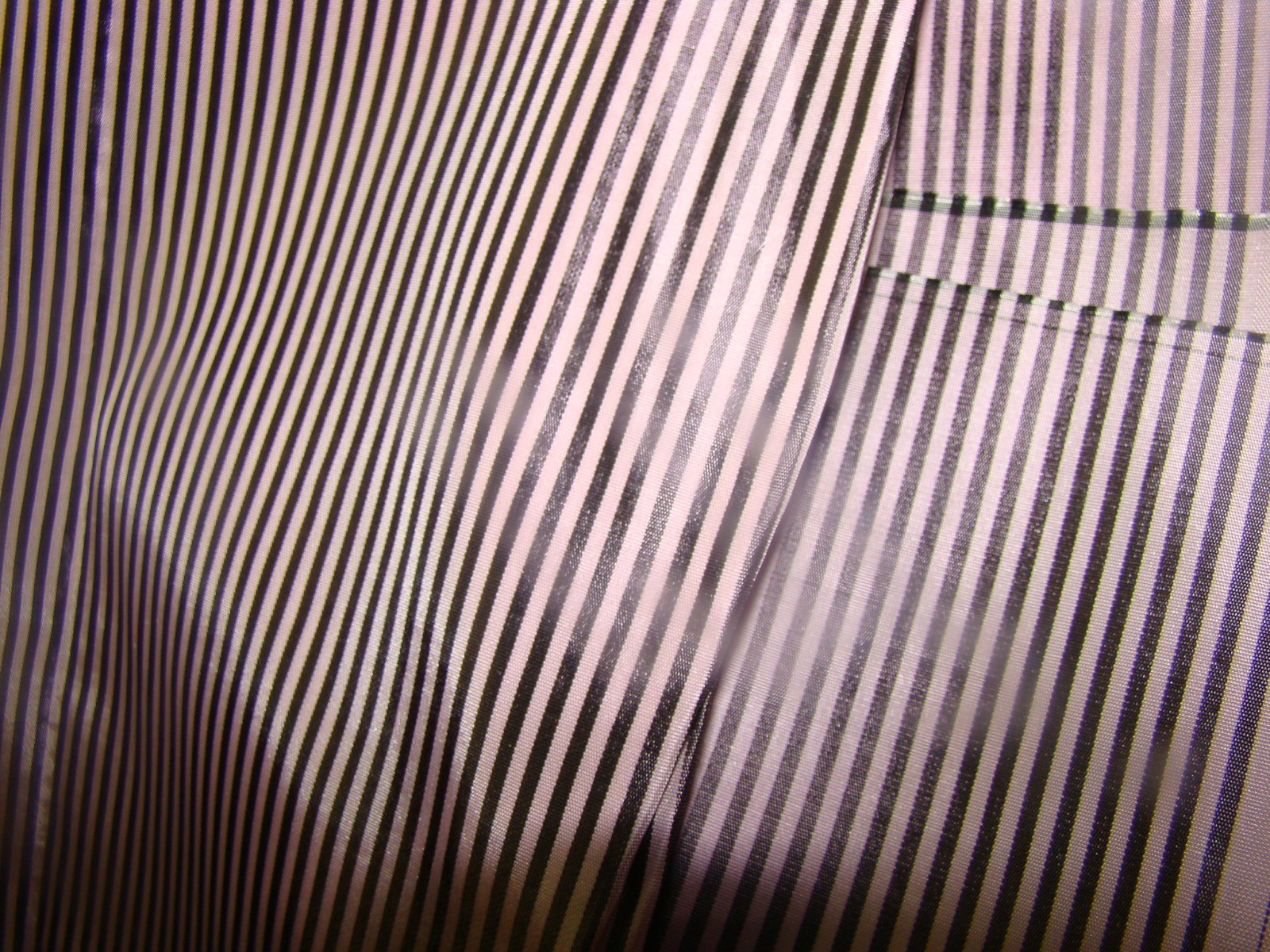 Vintage Decorator Fabric  PINK & BLACK STRIPE Satin Sheen 40