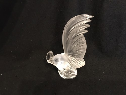 LALIQUE クリスタル 鶏 コックナン カーマスコット 置物 サイン