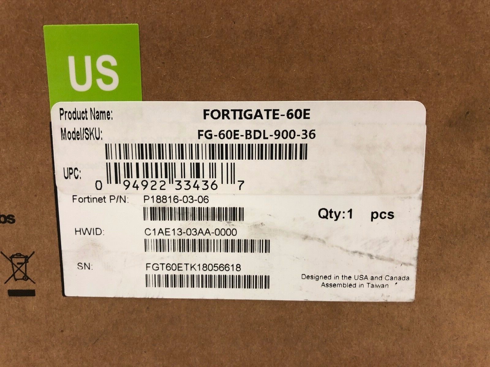 NEW Fortinet FG-60E-BDL-900-36 FortiGate 60E - UTM Bundle - Security Appliance