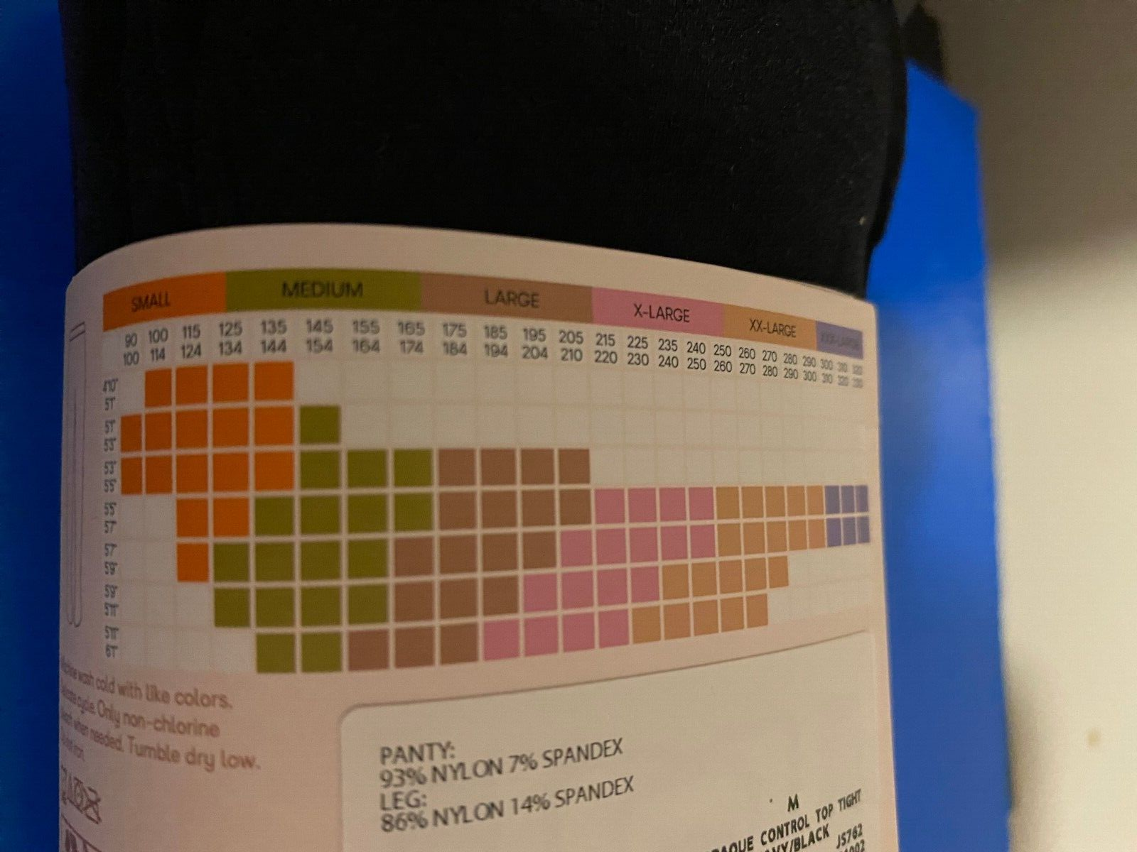 NEW WOMEN'S SIZE MEDIUM JOYSPUN 2 PACK NAVY/BLACK OPAQUE TIGHTS 60 DENIER