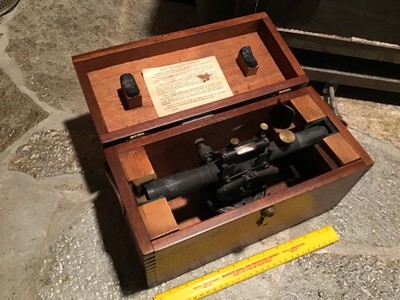 Vintage Surveyor Wood Alidade Ruler Level Sighting Vanes W Pouch - vintage survey surveyor kit scope in wood box antique tools surveying equipment