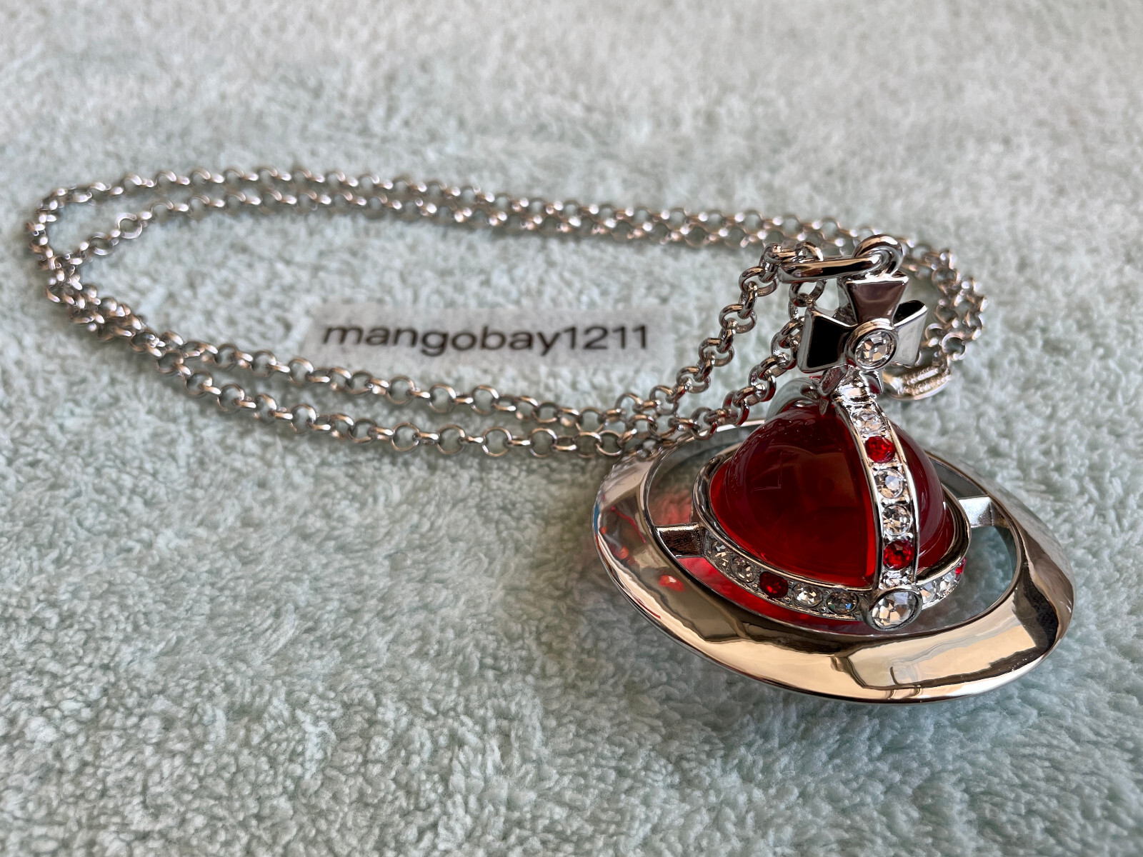 ★Vivienne Westwood★ [Vivienne Westwood] Pendant/Charm 8203 Vivienne Westwood Silver Red 3D Giant Orb Pendant Necklace