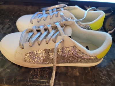 No Boundries Size (9) Women's Lace Up Silver/Wht Sneakers Walking Tennis Star