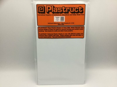 Plastruct 91107 SSS-110P 2.5mm Styrene Sheet White 300x175mm 2pc