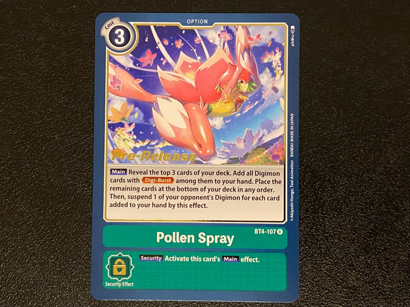 Pollen Spray Pre-Release - BT4-107 - Near Mint - Digimon TCG