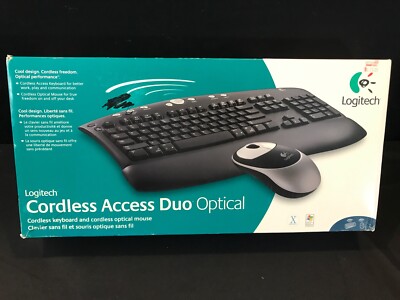 Logitech Cordless Access Duo Optical Keyboard & Mouse 967283-0403 NEW SEE!!