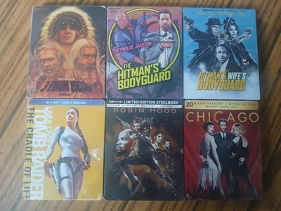 Lot Of 6 Steelbooks, 3 From Hell, Hitmans Bodyguard 1 And 2, Tomb Raider, Etc